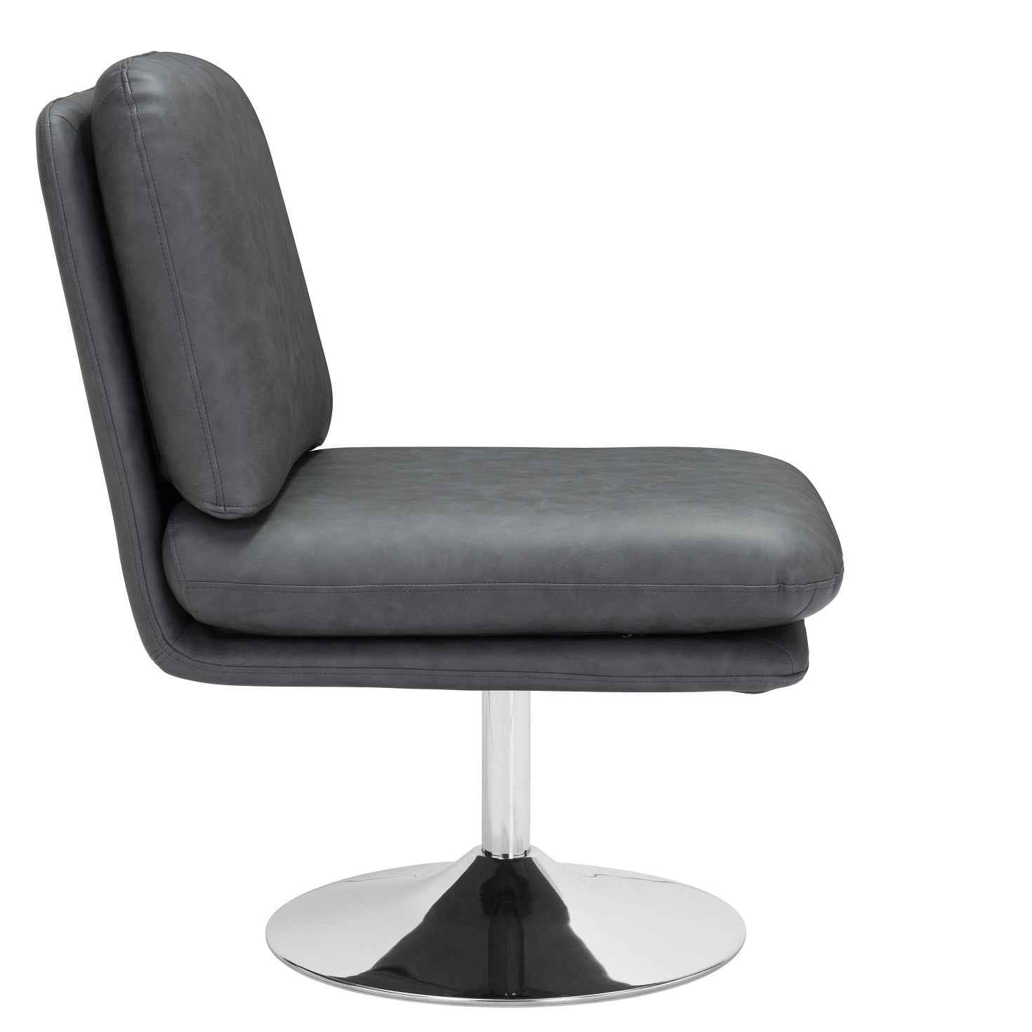 JET-SET GREY VINYL SWIVEL CHAIR