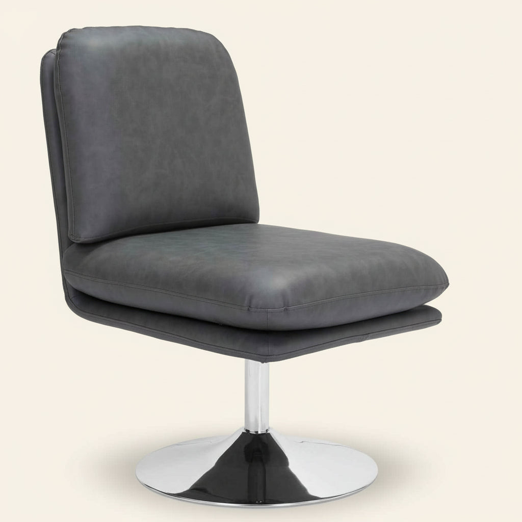 JET-SET GREY VINYL SWIVEL CHAIR