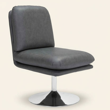 JET-SET GREY VINYL SWIVEL CHAIR