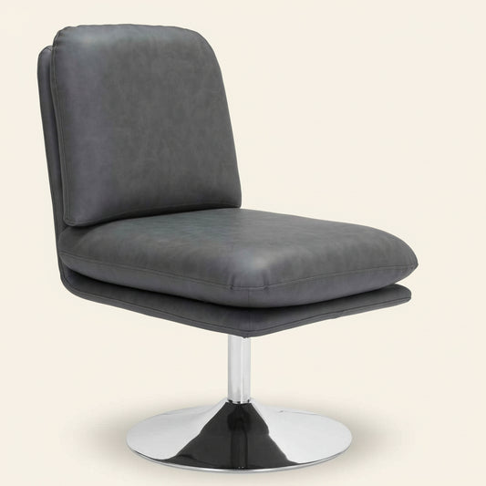 JET-SET GREY VINYL SWIVEL CHAIR