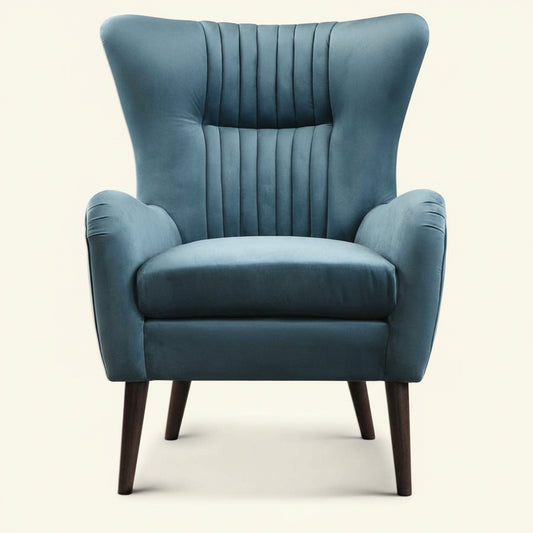 JEWEL SEA BLUE VELVET ARM CHAIR