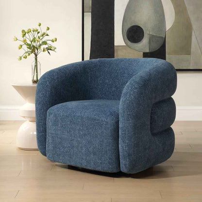 JUNIE CHENILLE UPHOLSTERED SWIVEL CHAIR