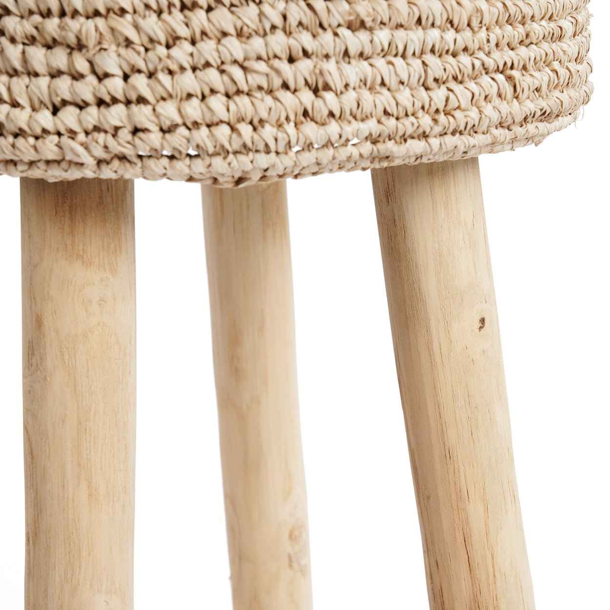 JUNO BAR STOOL | RECLAIMED TEAK +RAFFIA | IN-OUTDOORS