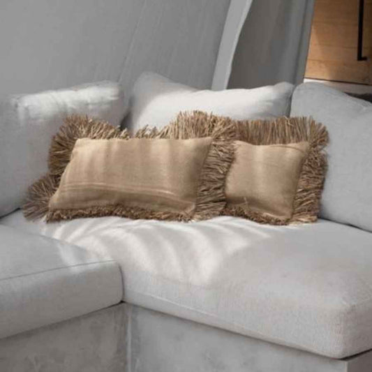JUTE BONITA RECTANGULAR CUSHION COVER | NATURAL