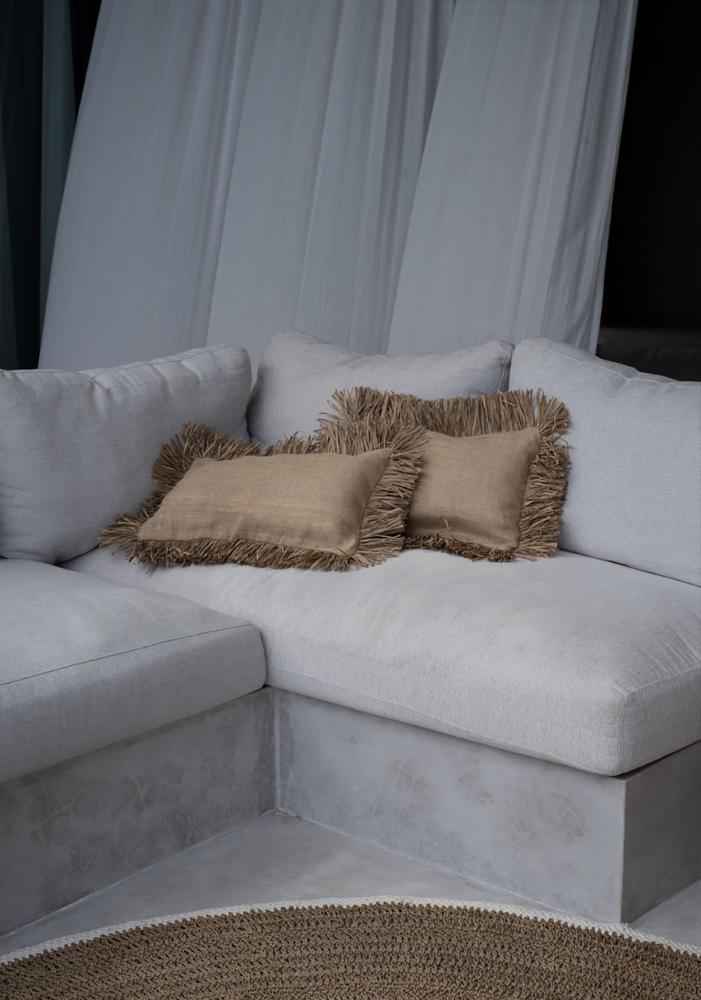 JUTE BONITA RECTANGULAR CUSHION COVER | NATURAL
