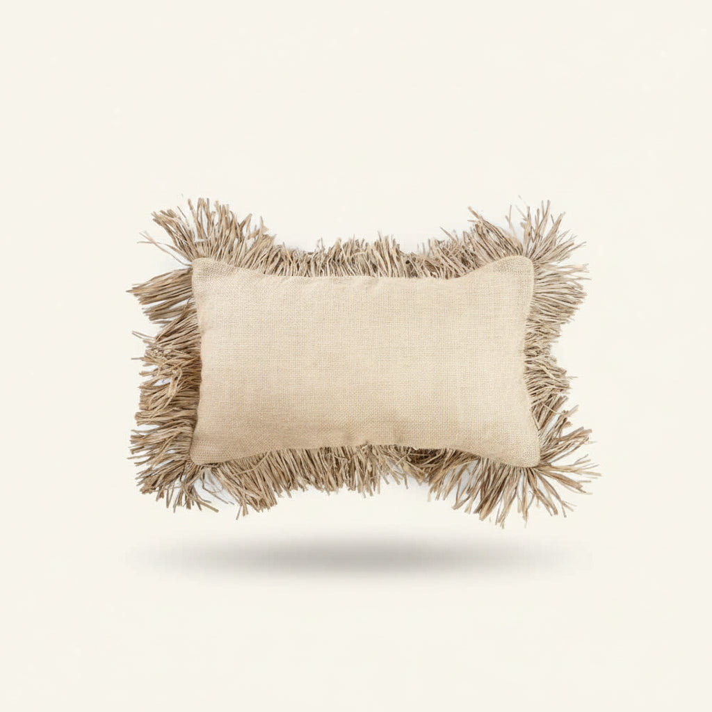 JUTE BONITA RECTANGULAR CUSHION COVER | NATURAL