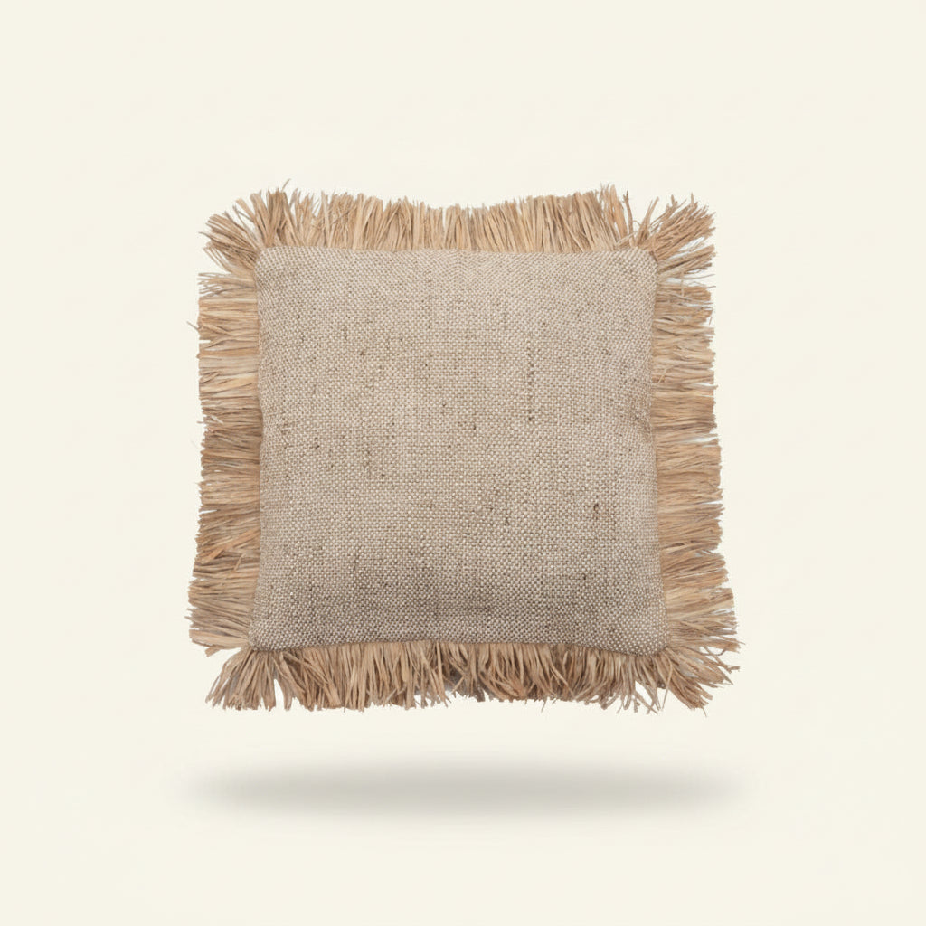 JUTE BONITA SQUARE CUSHION COVER | NATURAL | 2 SIZES