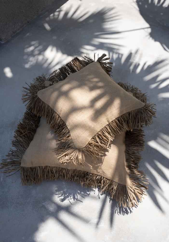 JUTE BONITA SQUARE CUSHION COVER | NATURAL | 2 SIZES