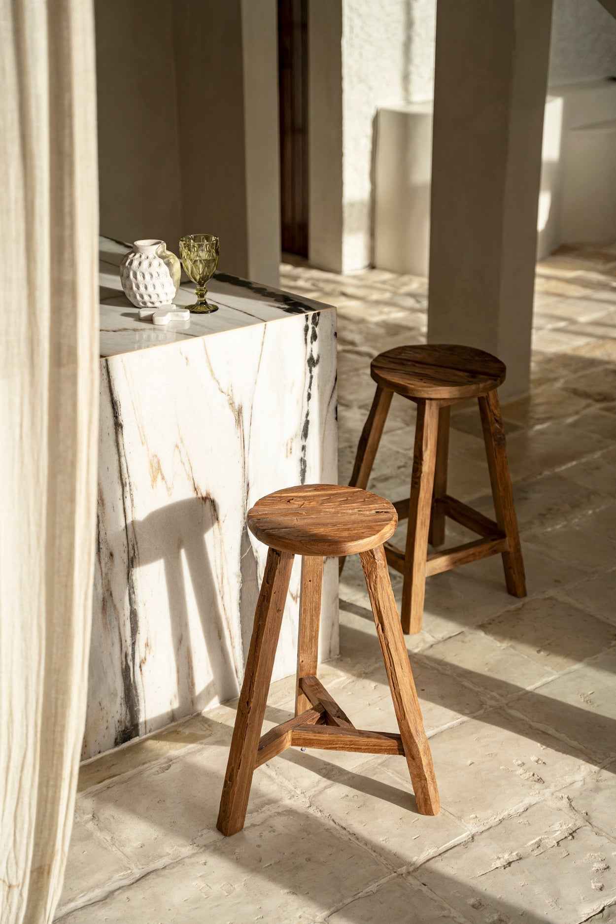 KABUKI BAR STOOL | RECLAIMED TEAK