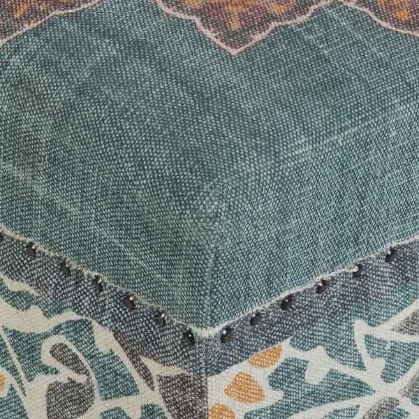 KAMALA COCKTAIL OTTOMAN: TEAL MULTI