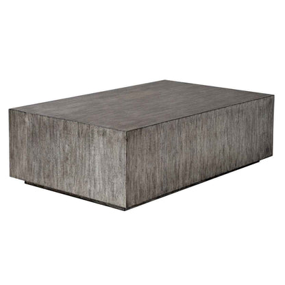 KAREEM METALLIC GRAY BLOCK COFFEE TABLE