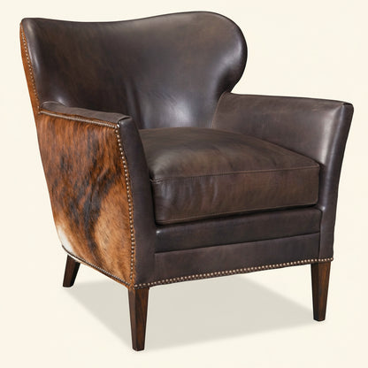 KATO LEATHER CLUB CHAIR WITH DARK HAIR