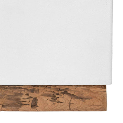 KAYA LUXE SIDE TABLE | WHITE RESIN +RECLAIMED TEAK | IN-OUTDOORS