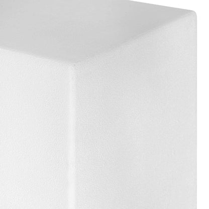 KAYA LUXE SIDE TABLE | WHITE RESIN +RECLAIMED TEAK | IN-OUTDOORS