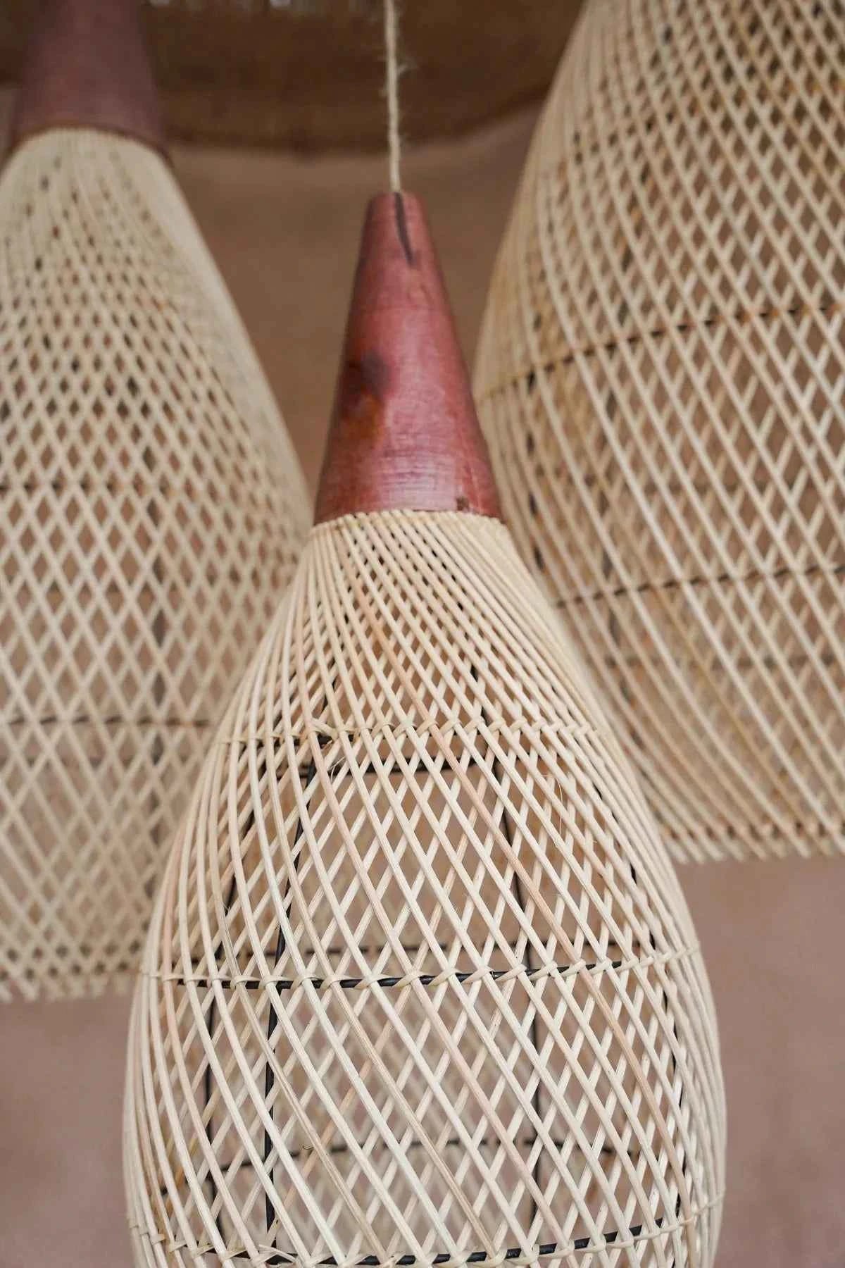 KAYU DROP PENDANT | NATURAL RATTAN | XL