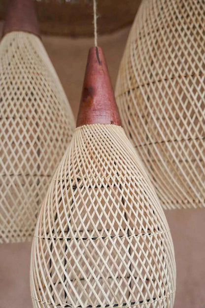 KAYU DROP PENDANT | NATURAL RATTAN | XL