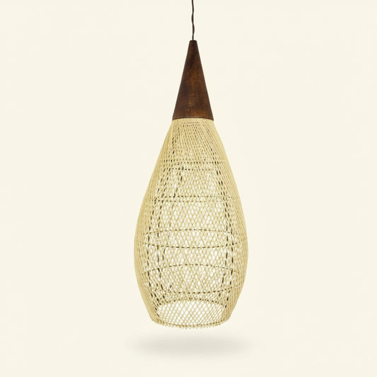 KAYU DROP PENDANT | NATURAL RATTAN | XL