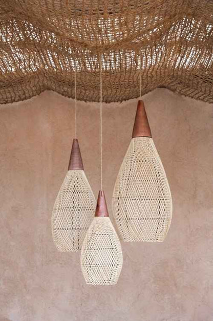 KAYU DROP PENDANT | NATURAL RATTAN | XL