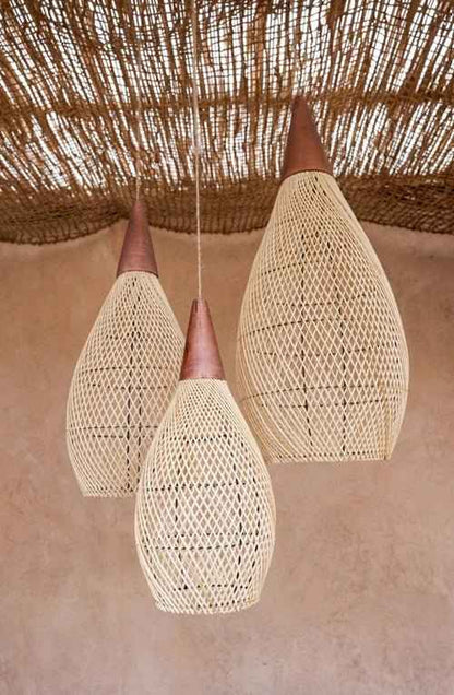 KAYU DROP PENDANT | NATURAL RATTAN | XL