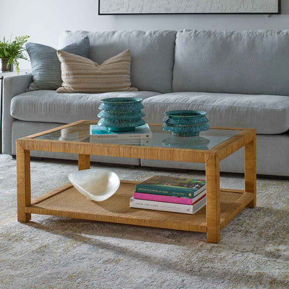 KENSING NATURAL RATTAN COFFEE TABLE