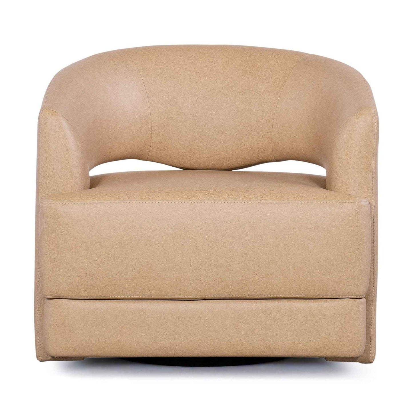 Keys Leather Swivel Barrel Chair