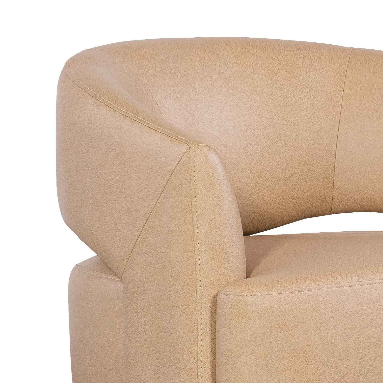 Keys Leather Swivel Barrel Chair