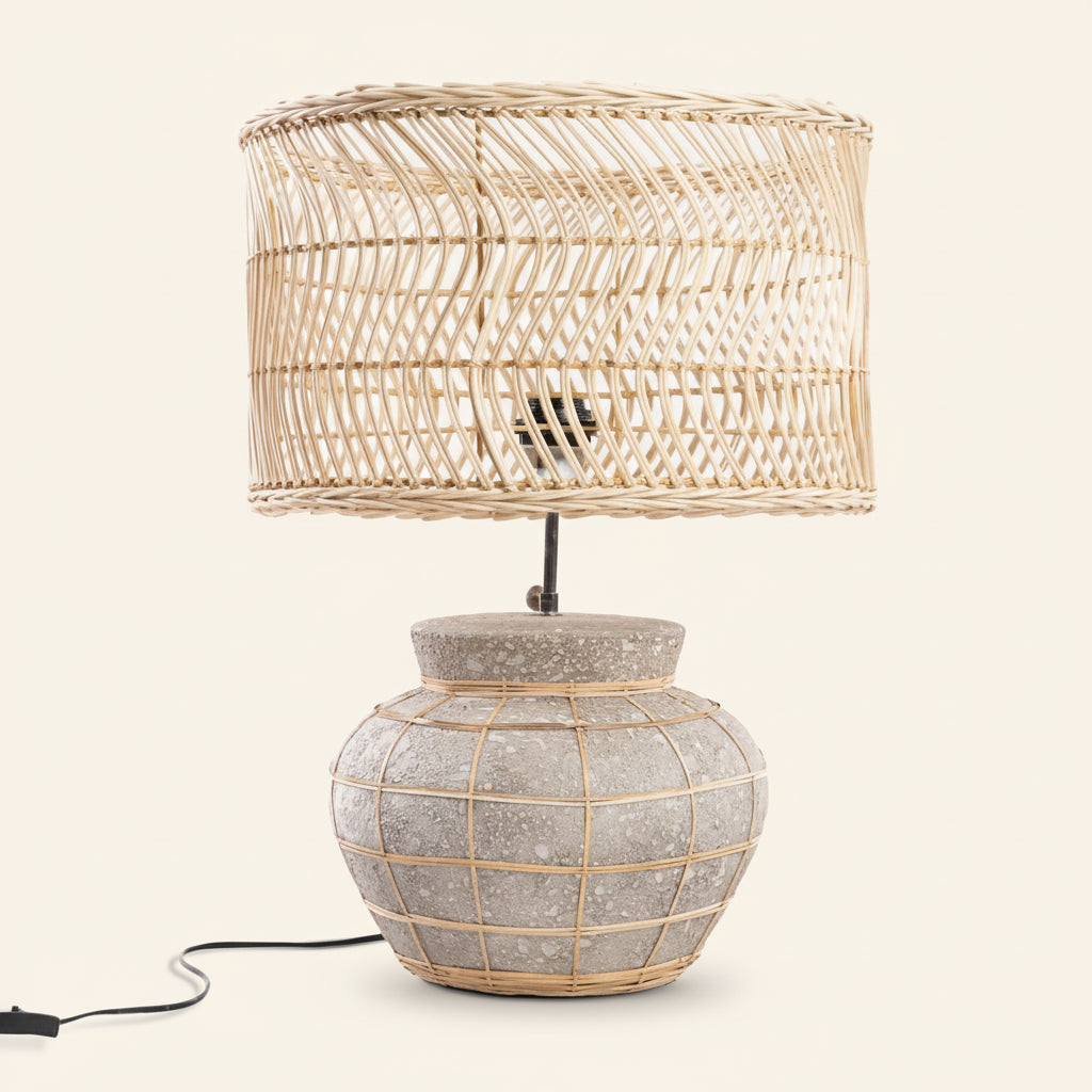KITHIRA TABLE LAMP | NATURAL + CONCRETE