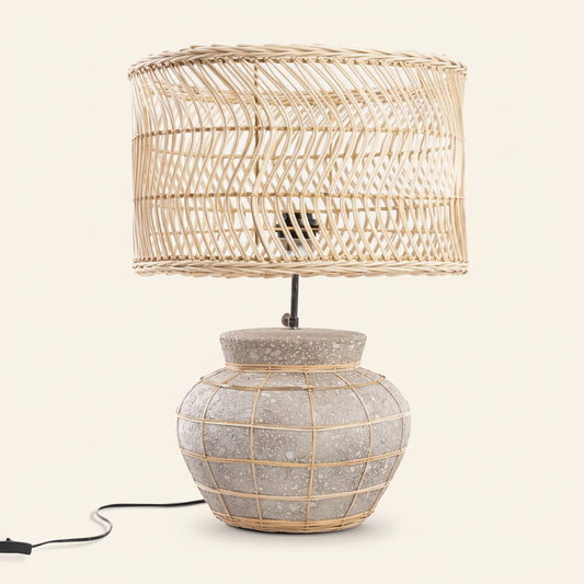 KITHIRA TABLE LAMP | NATURAL + CONCRETE