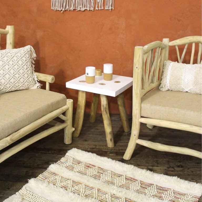 KOTA TEAK SIDE TABLE | RESIN TOP