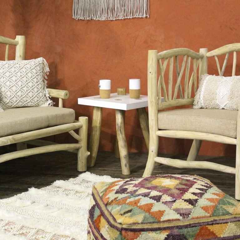 KOTA TEAK SIDE TABLE | RESIN TOP