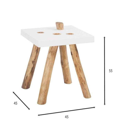 KOTA TEAK SIDE TABLE | RESIN TOP