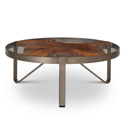 KULLEN TEAK + STEEL COFFEE TABLE