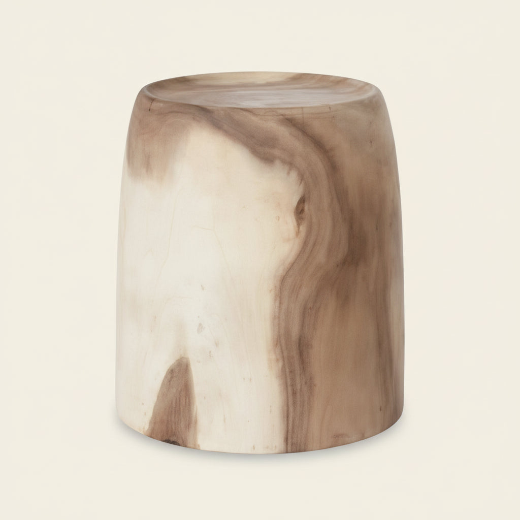 KUNYE SIDE TABLE + STOOL | NATURAL