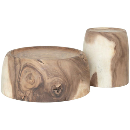 KUNYE SIDE TABLE + STOOL | NATURAL