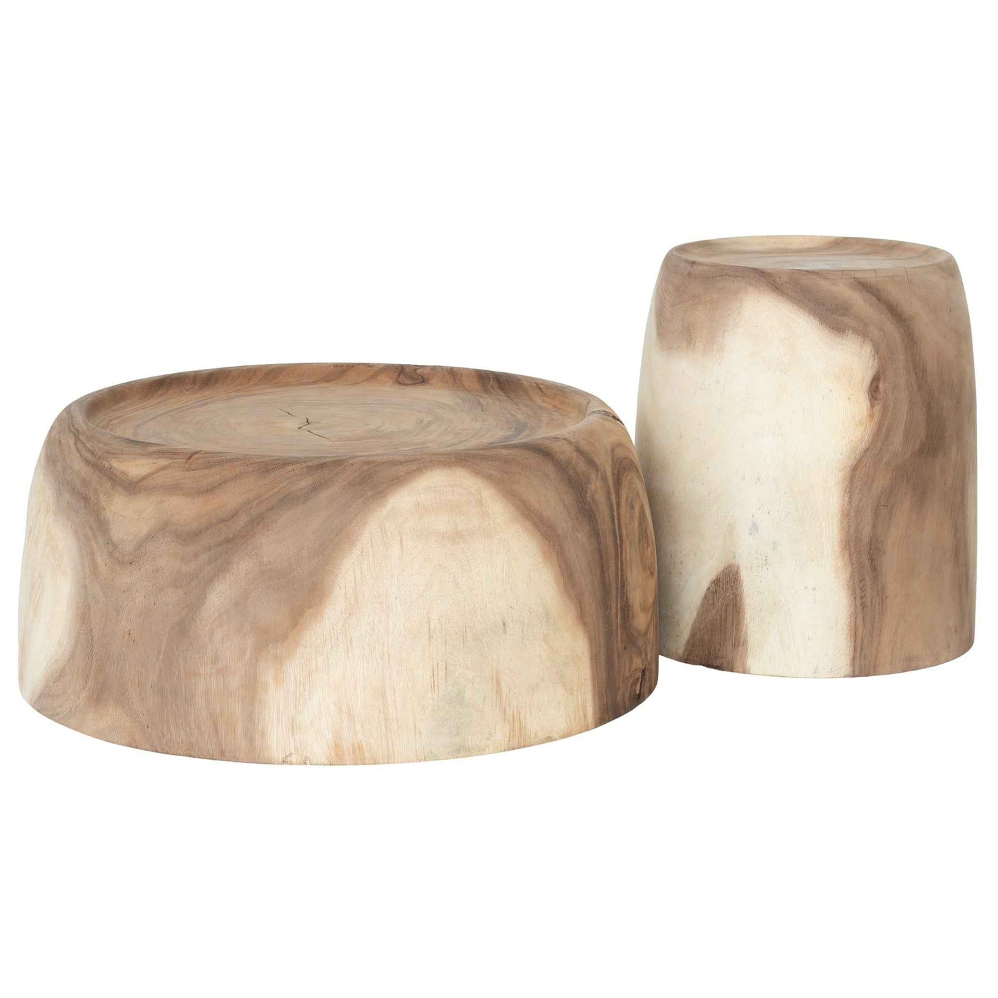 KUNYE SIDE TABLE + STOOL | NATURAL