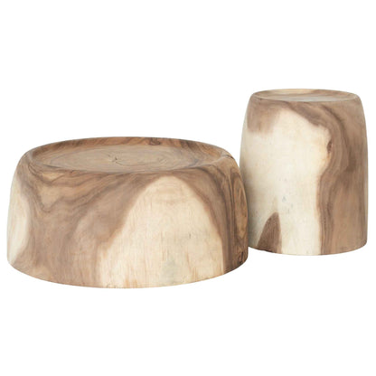 KUNYE SIDE TABLE + STOOL | NATURAL