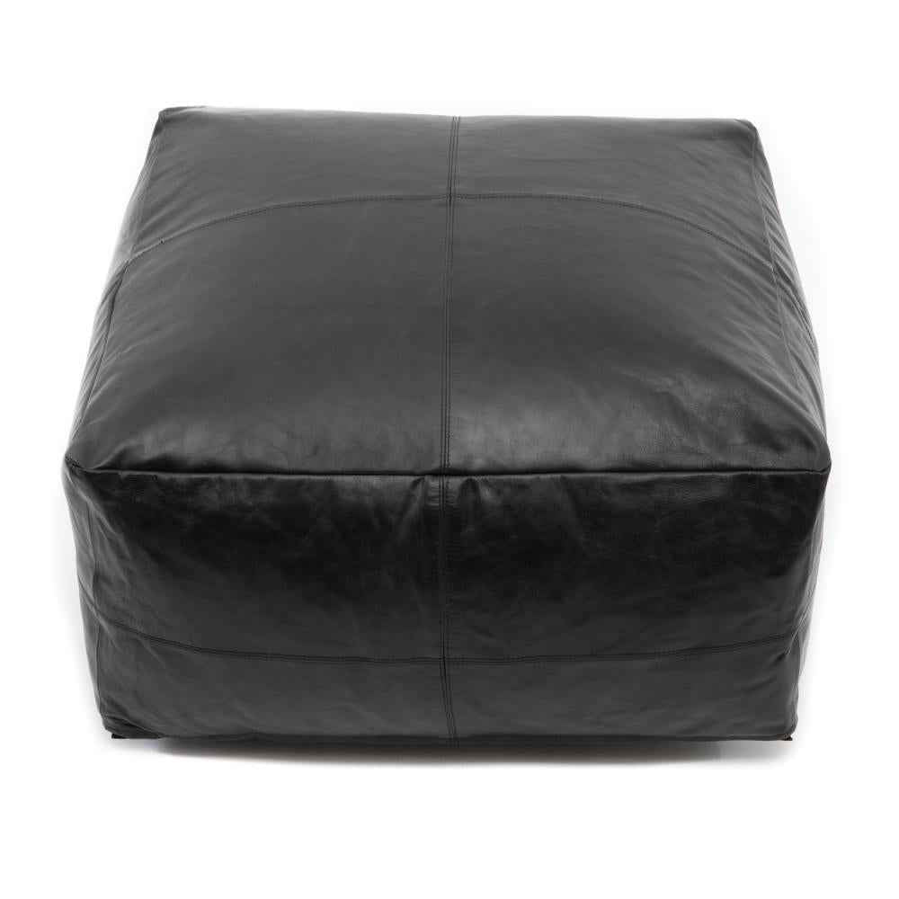 LEATHER COLLECTORS POUF OTTOMAN | 3 COLOR CHOICES