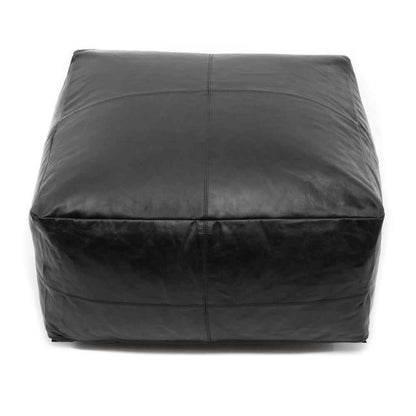 LEATHER COLLECTORS POUF OTTOMAN | 3 COLOR CHOICES