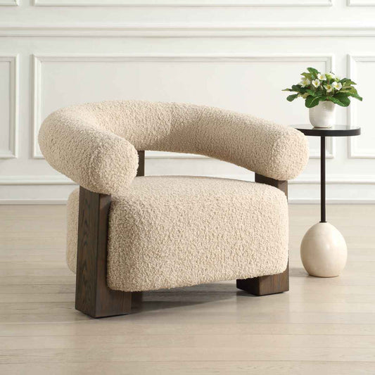 LENNOX FAUX SHEARLING ARM CHAIR