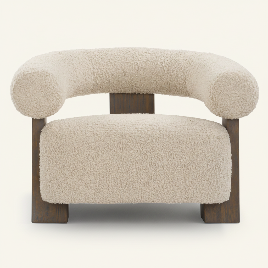 LENNOX FAUX SHEARLING ARM CHAIR