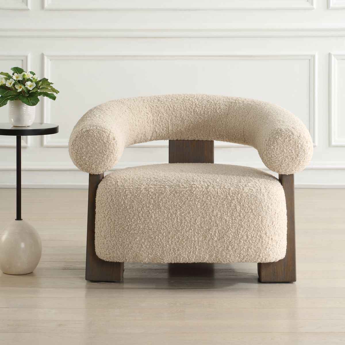 LENNOX FAUX SHEARLING ARM CHAIR