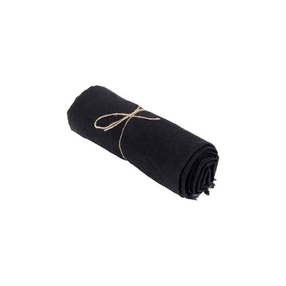 LINEN TABLECLOTH + NAPKINS | BLACK | 180 X 300 CM