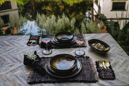 LINEN TABLECLOTH + NAPKINS | BLACK | 180 X 300 CM