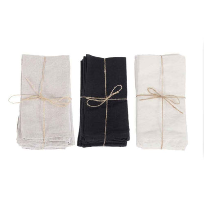 LINEN TABLECLOTH + NAPKINS | BLACK | 180 X 300 CM