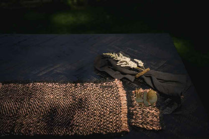LINEN TABLECLOTH + NAPKINS | BLACK | 180 X 300 CM