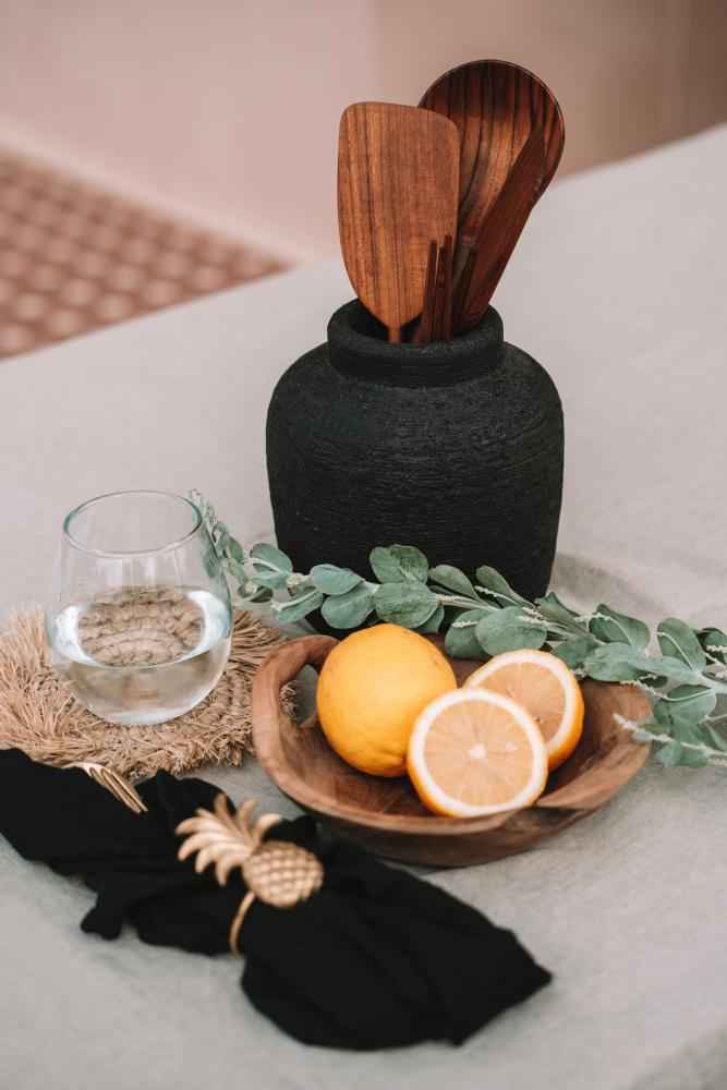 LINEN TABLECLOTH + NAPKINS | BLACK | 180 X 300 CM