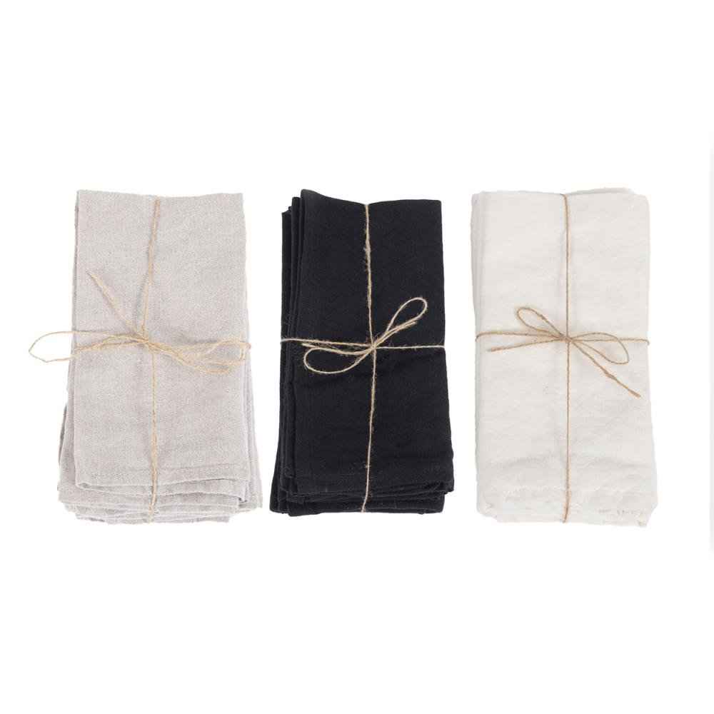 LINEN TABLECLOTH + NAPKINS | WHITE | 180 X 300 CM