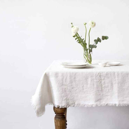LINEN TABLECLOTH + NAPKINS | WHITE | 180 X 300 CM