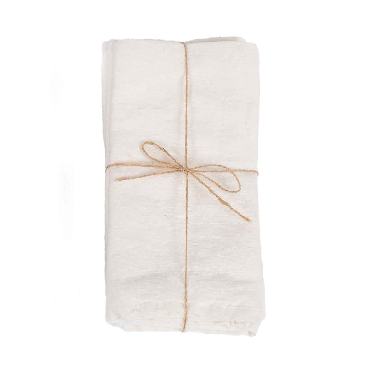 LINEN TABLECLOTH + NAPKINS | WHITE | 180 X 300 CM