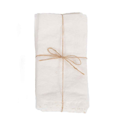 LINEN TABLECLOTH + NAPKINS | WHITE | 180 X 300 CM